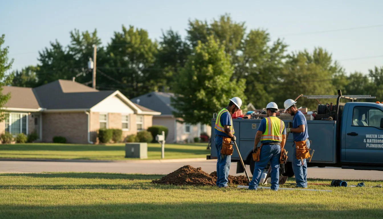 Residential water line and bathroom plumbing service in Amity, PA